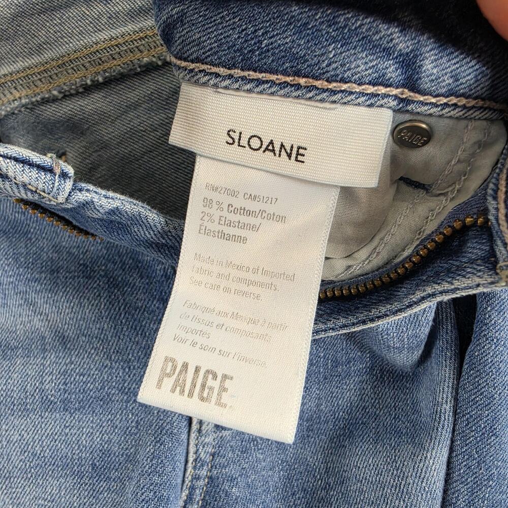 Paige Jeans Womens 27 Sloane Slim Bootcut Medium Wash Blue Denim Casual Stretch - Picture 10 of 16